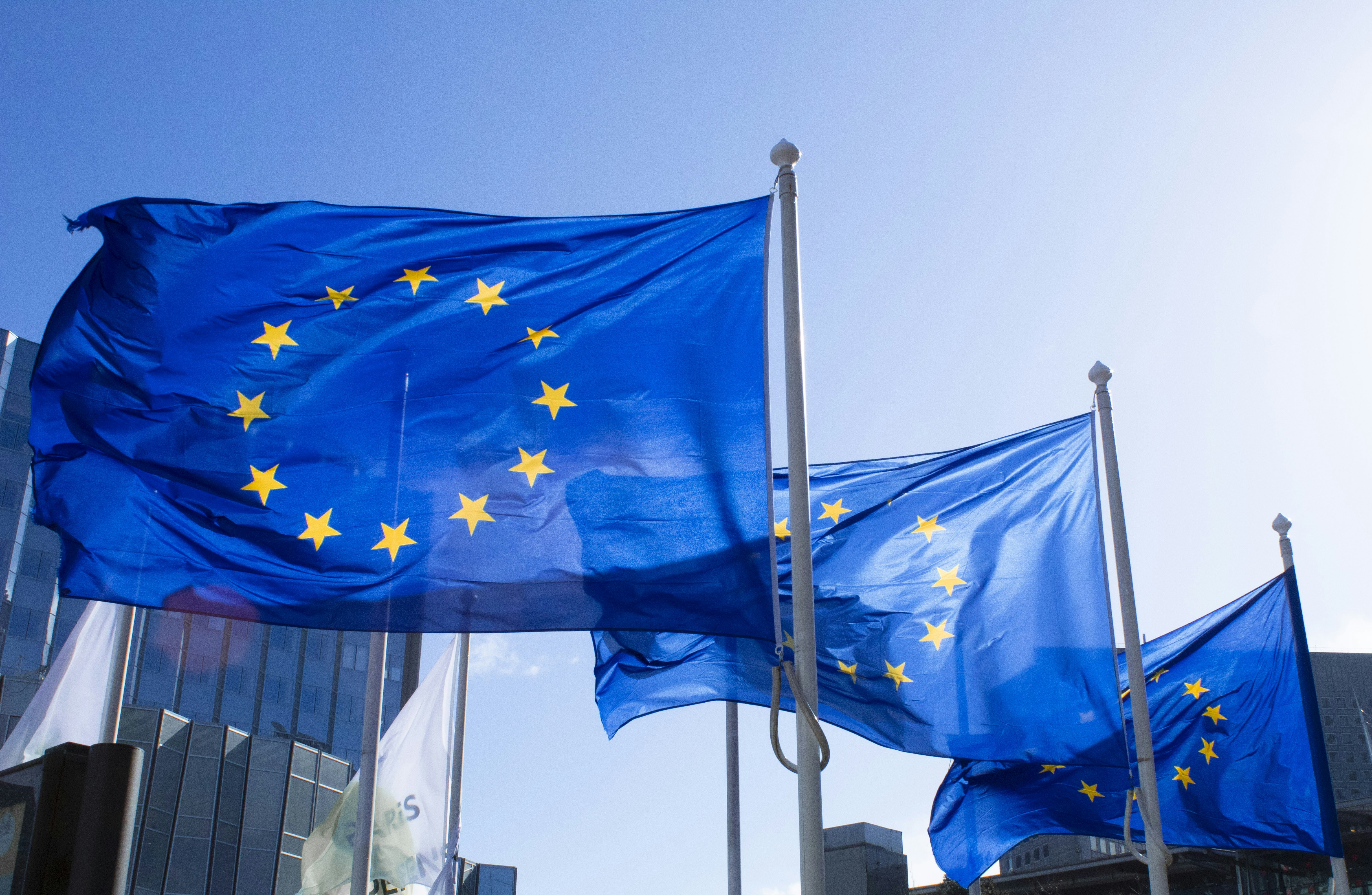 bandiere Unione Europea Bruxelles Recovery Fund