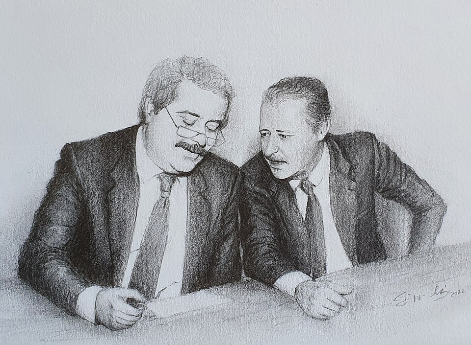 Foto storica di Giovanni Falcone Paolo Borsellino
