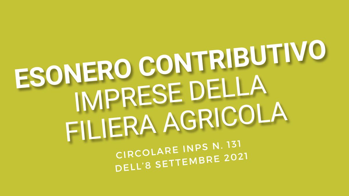 esonero contributivo INPS agricoltura filiera domanda